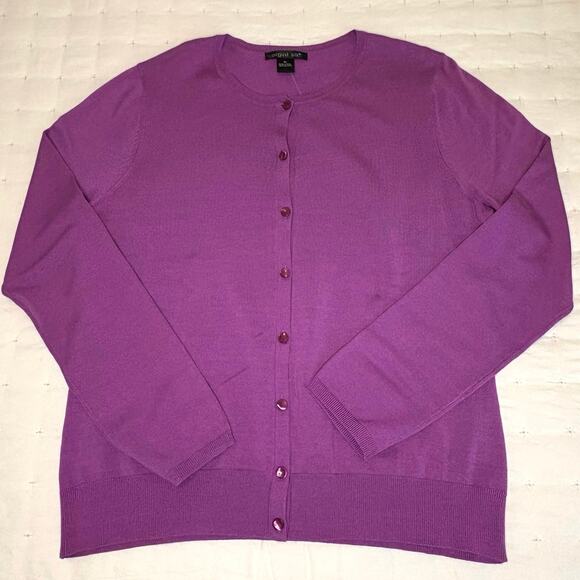 August Silk Purple Knit Twin Set XL NWT - Picture 2 of 13